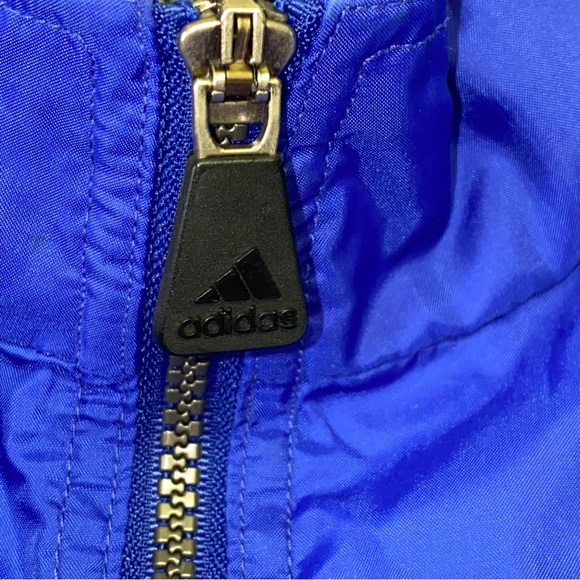 VTG Adidas Windbreaker Jacket Kids Boys Large Trefoil Blue 90s School Pockets - Picture 5 of 12